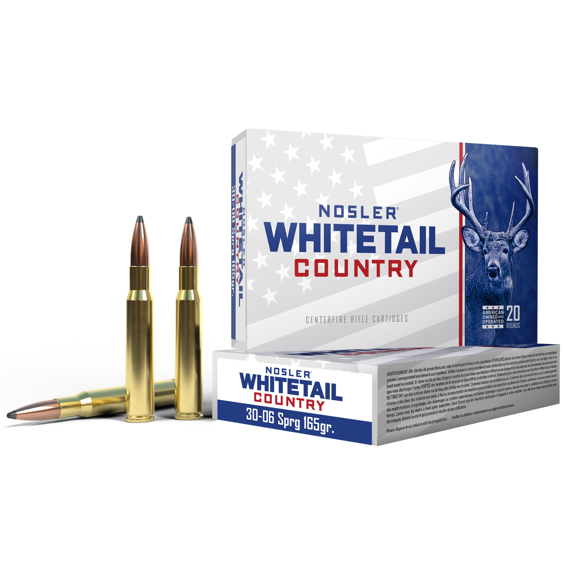 Nosler Whitetail Country 30-06 Springfield 165-Grain Solid Base Ammunition (20 Rounds)