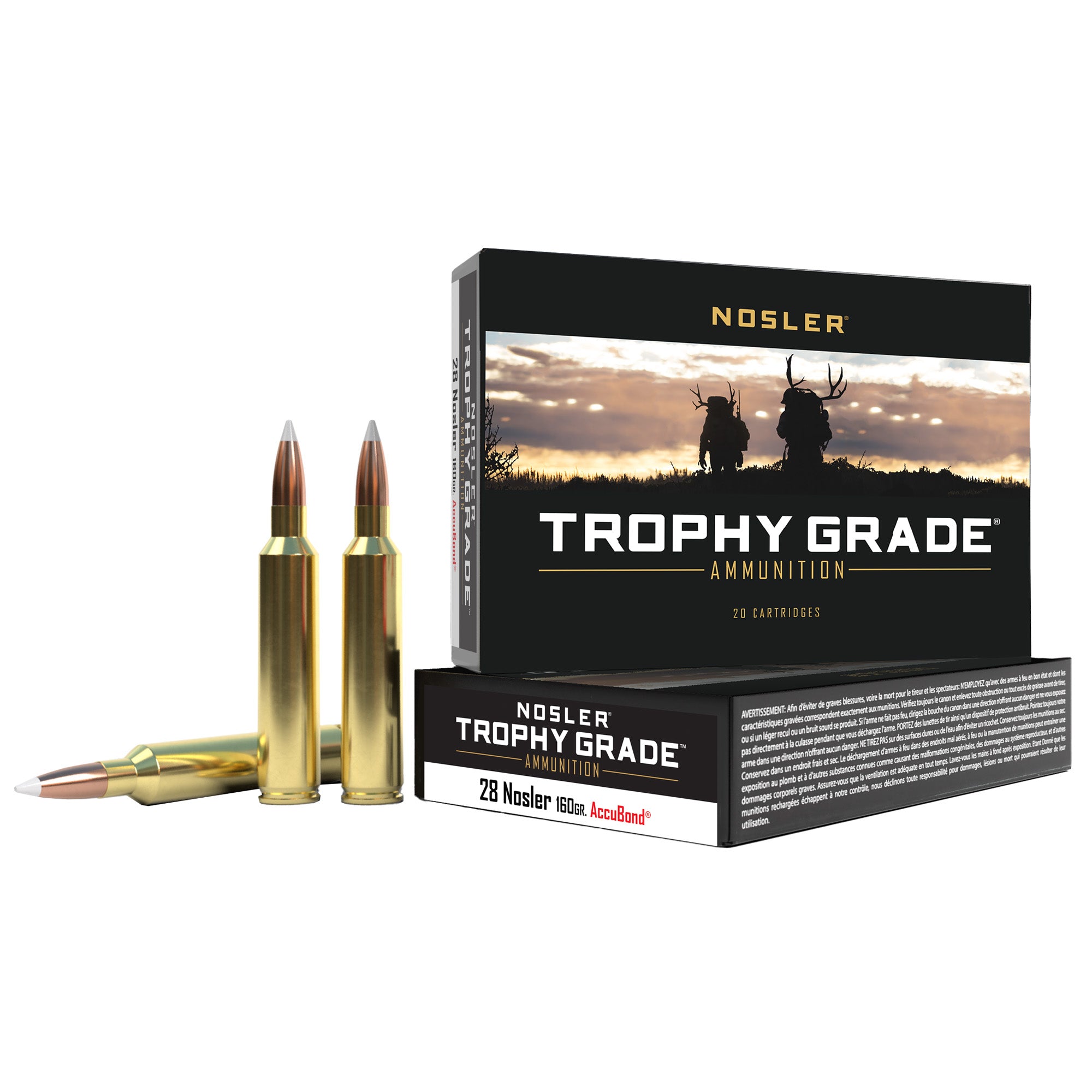 Nosler Trophy Grade 28 Nosler 160-Grain AccuBond Ammunition (20 Rounds per Box)