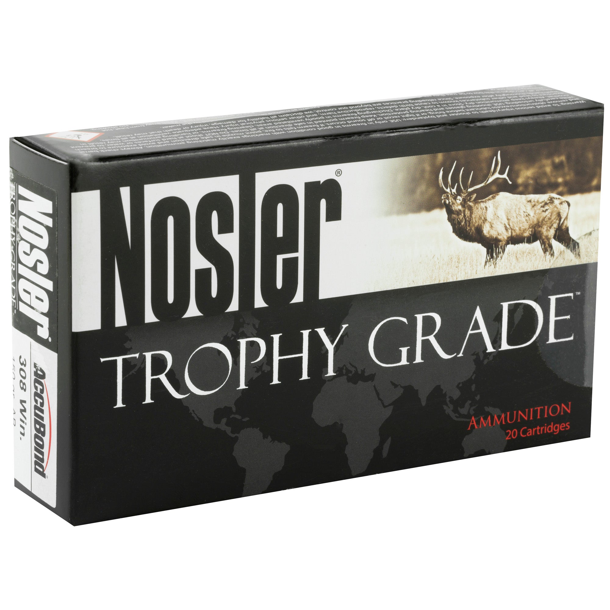 Nosler Trophy Grade AccuBond 150 Grain .308 Winchester Ammunition, Box of 20