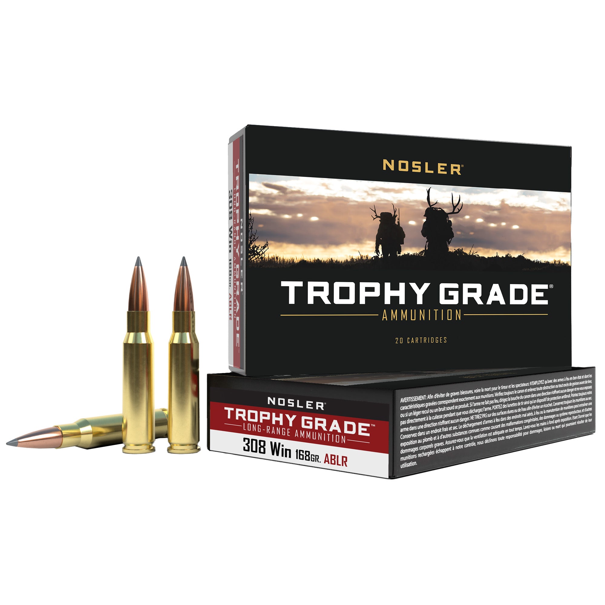 Nosler Trophy Grade AccuBond Long Range Ammunition for 308 Winchester, 168 Grain, 20 Rounds