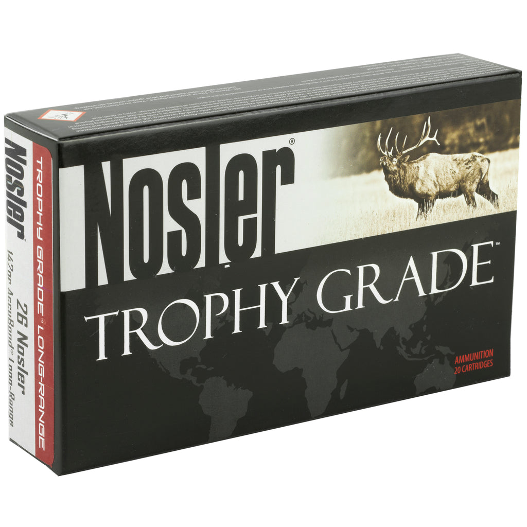Nosler Trophy Grade AccuBond Long Range Ammunition for 26 Nosler, 142 Grain, 20 Rounds per Box