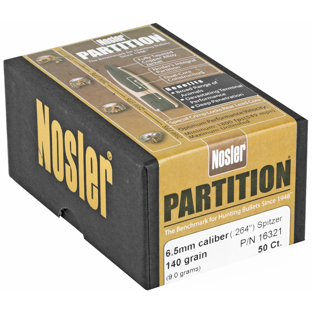 Nosler 6.5mm 140-Grain Partition Spitzer Bullet - 50 Count