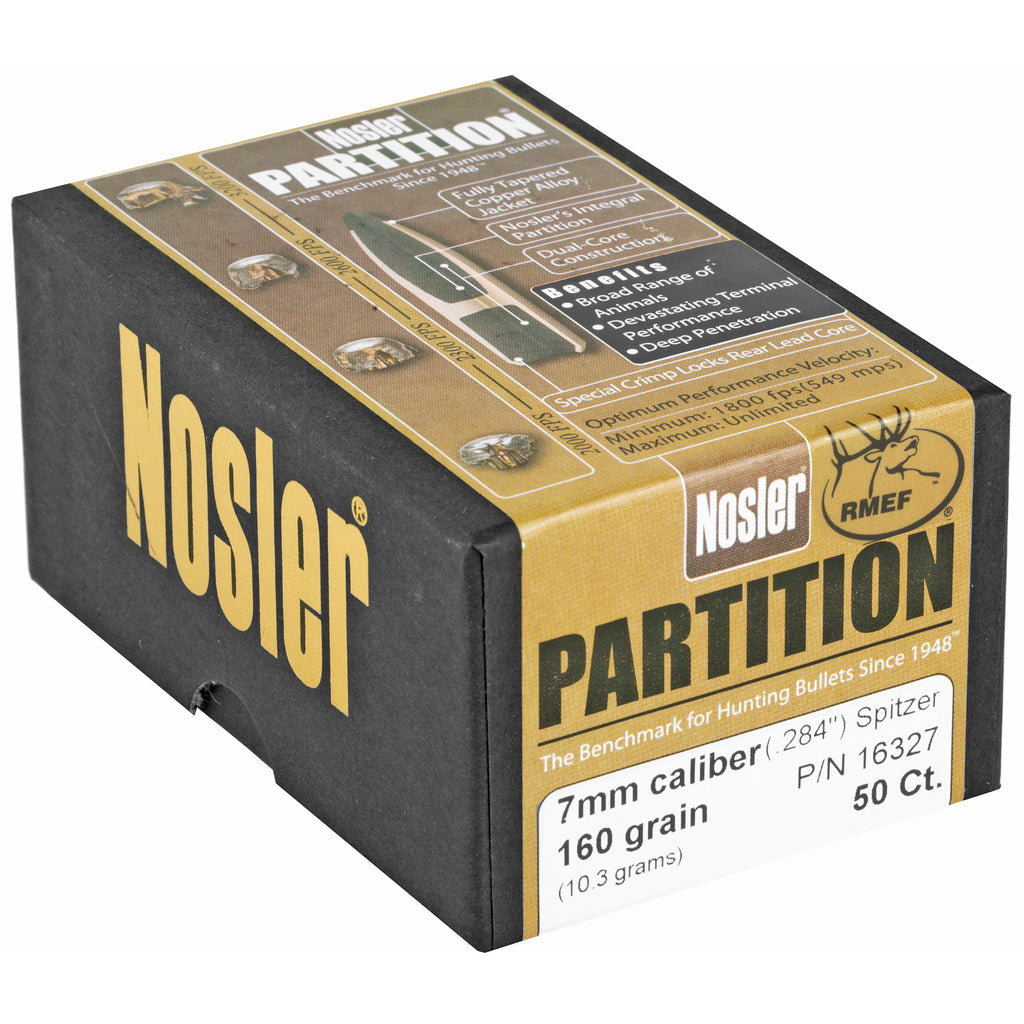 Nosler Partition 7mm 160 Grain Spitzer Bullet - Model 16327