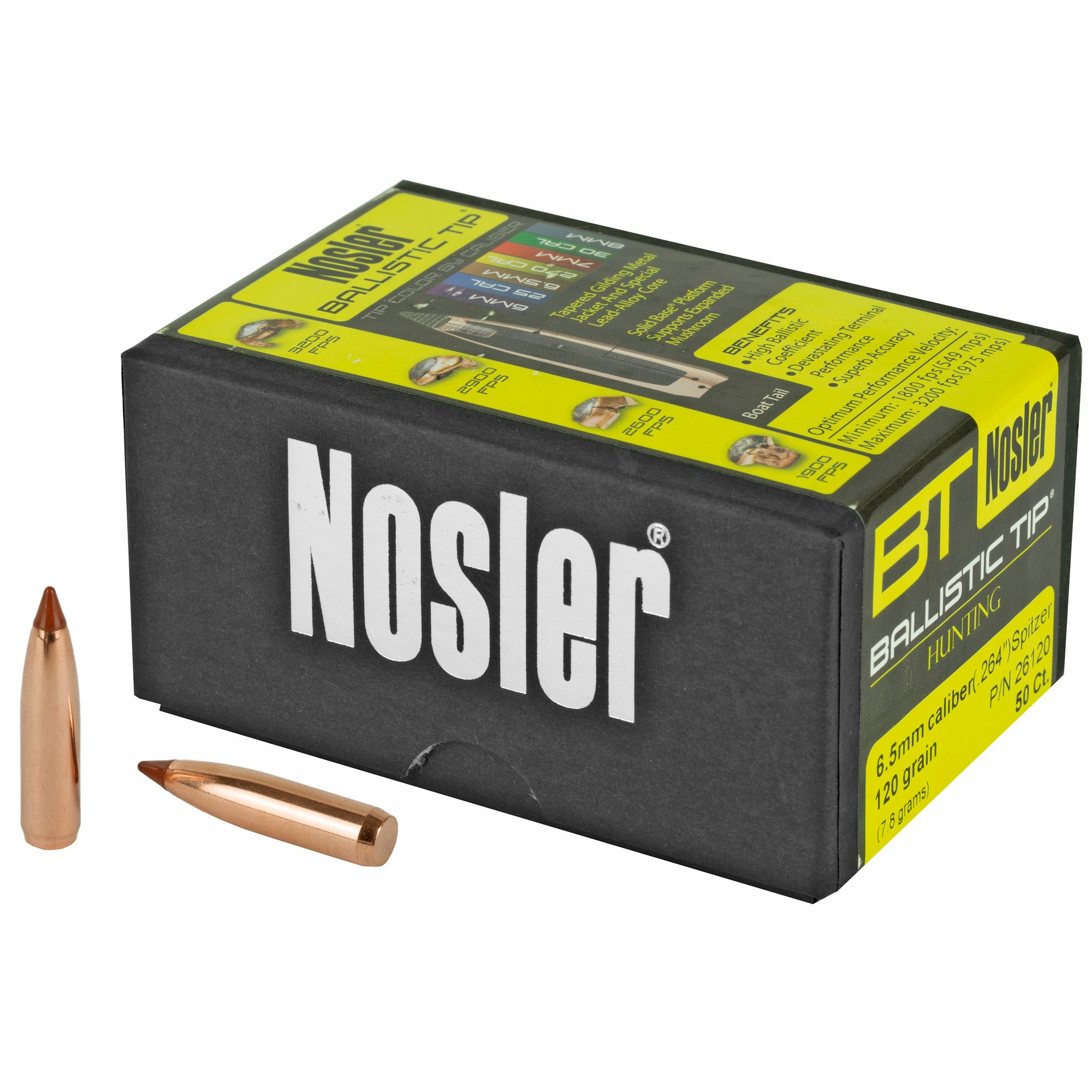 Nosler 6.5mm 120 Grain Ballistic Tip Bullets - 50 Count