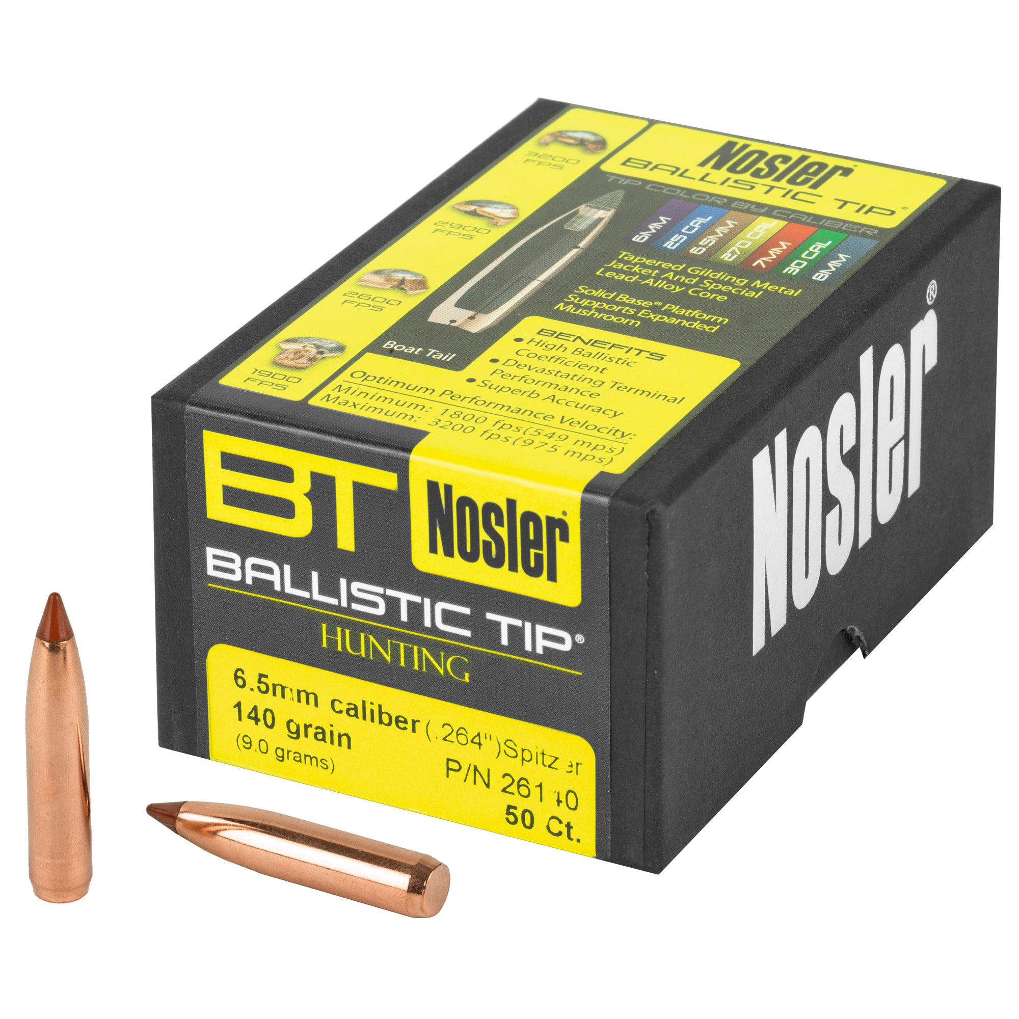 Nosler 6.5mm 140 Grain Ballistic Tip Hunting Bullets (50 Count)