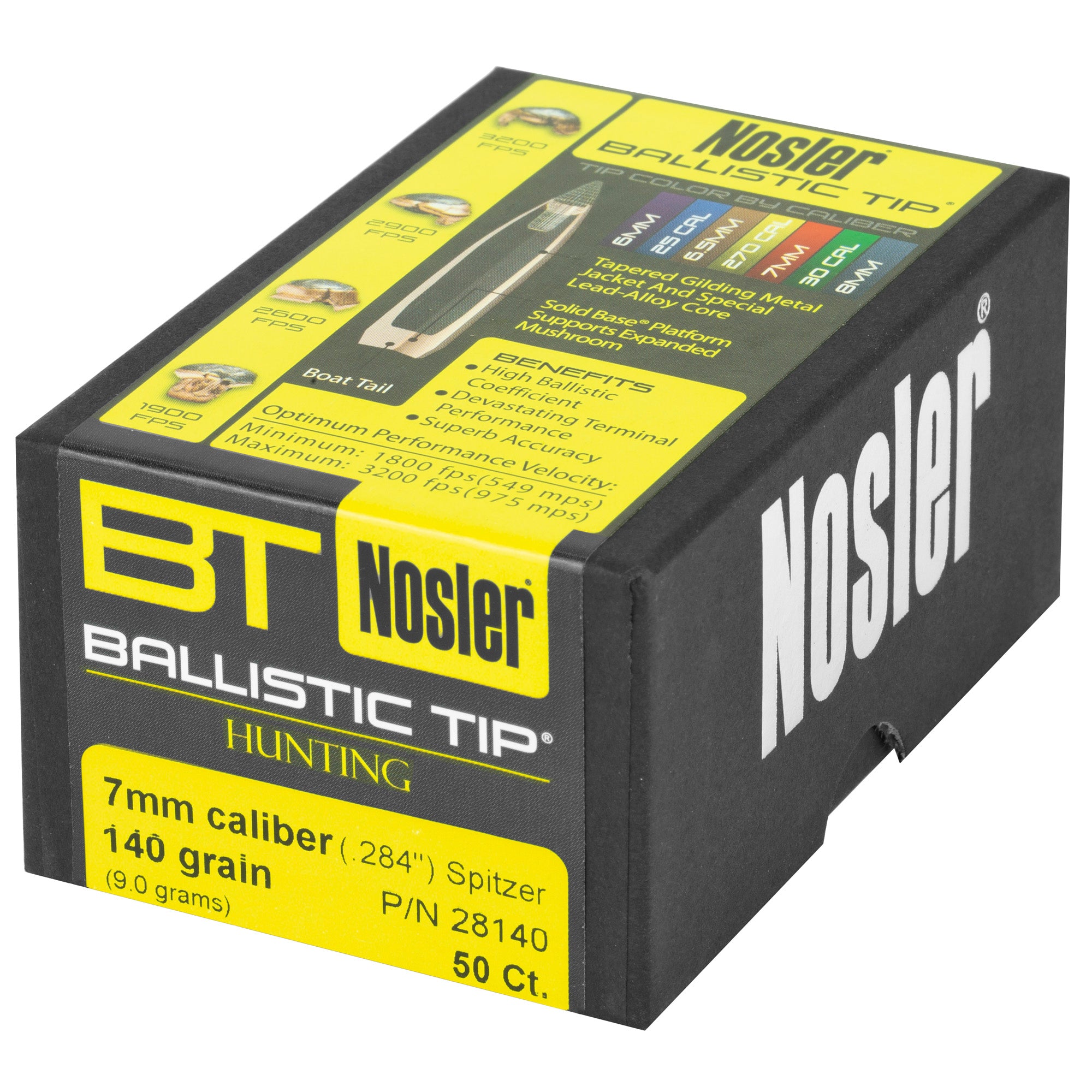 Nosler 7mm 140 Grain Ballistic Tip Hunting Bullets (50 Pack)