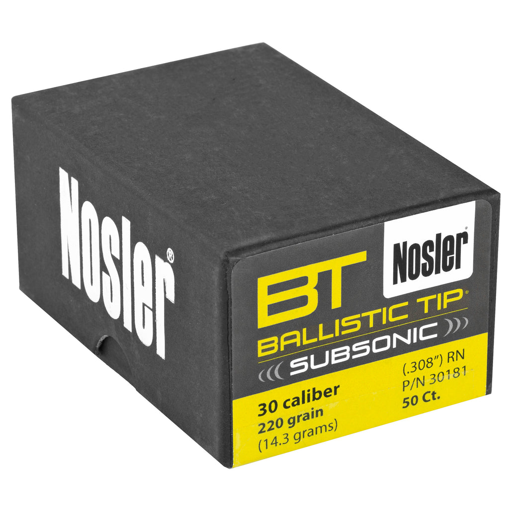 Nosler Ballistic Tip 30 Caliber 220-Grain Rifle Bullets, 50 Count