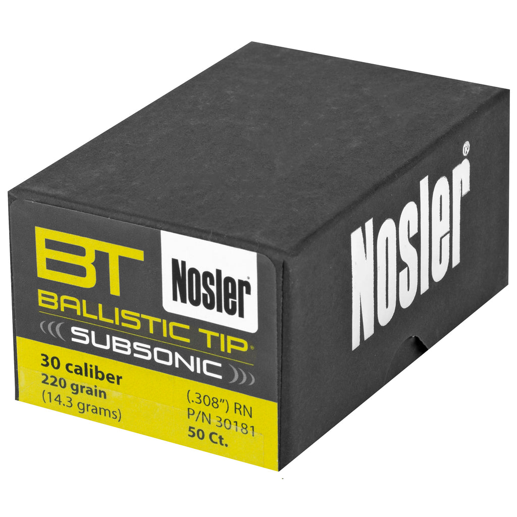 Nosler Ballistic Tip 30 Caliber 220-Grain Rifle Bullets, 50 Count