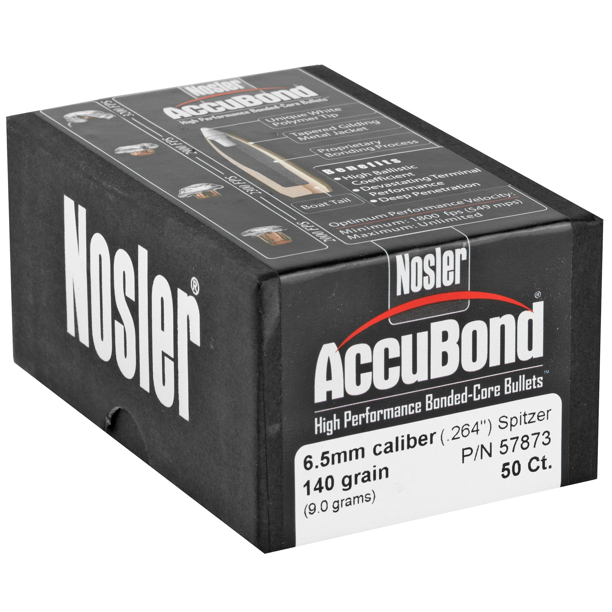 Nosler 6.5mm AccuBond 140 Grain Bonded Hunting Bullets (50 Count)