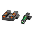 Hi-Viz LightWave H3 Night and Day Fiber-Optic & Tritium Sight Set for Smith & Wesson 9EZ, Green and Orange