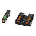 Hi-Viz LiteWave H3 Tritium and Litepipe Sights for Glock 17/19 – Green and Orange