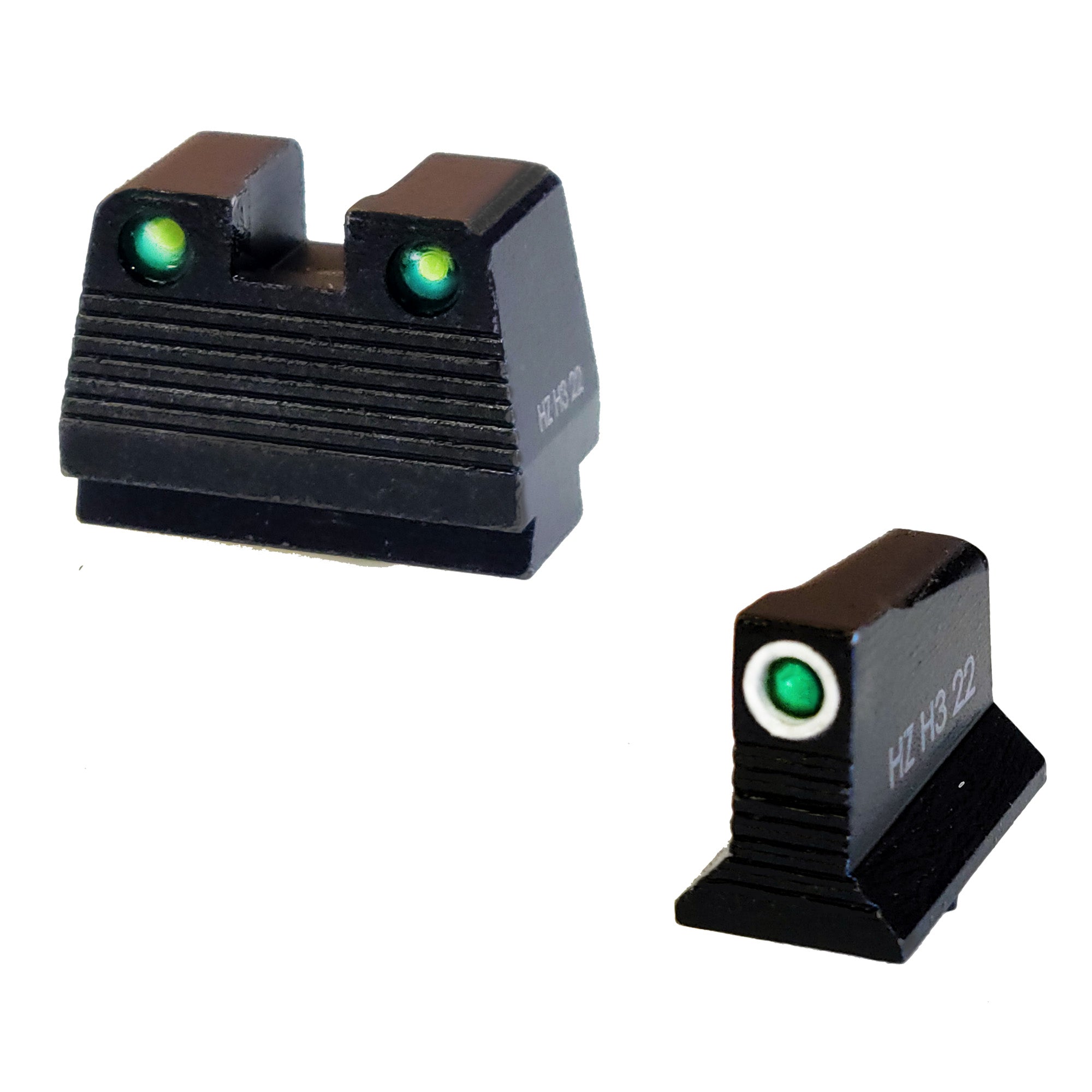 Hi-Viz N2 Co-Witness Sight Set for Glock MOS with Reflex Sight, Green Tritium