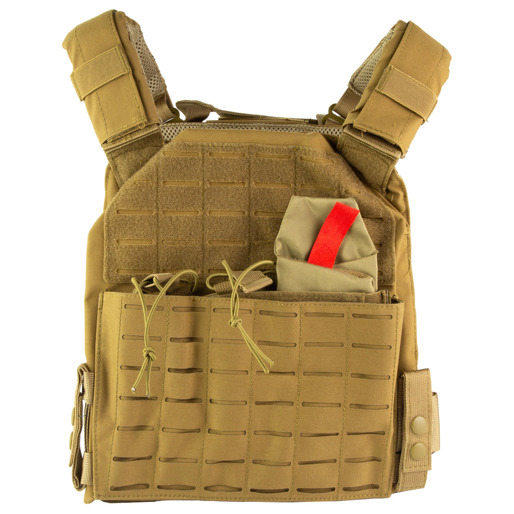 NcSTAR Laser Cut Plate Carrier Model CVLCPC3050T in Tan with Removable Pouch Insert
