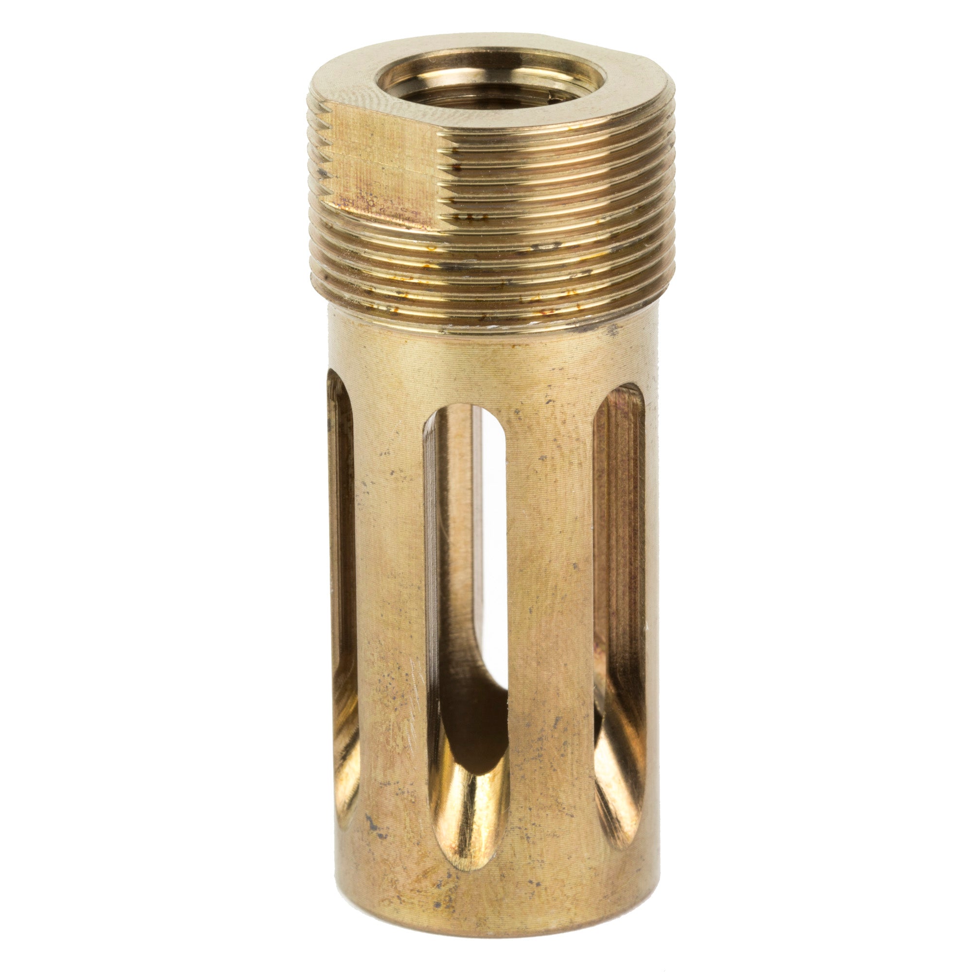 Otter Creek Labs OPS/AE Flash Hider - Gold Finish, Heat Treated 17-4 Steel, Pre-Drilled for Pin/Weld