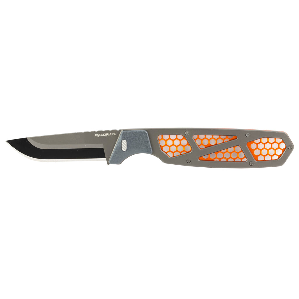Outdoor Edge Razor APX 3-inch Fixed Blade Knife with Orange Handle and Sheath
