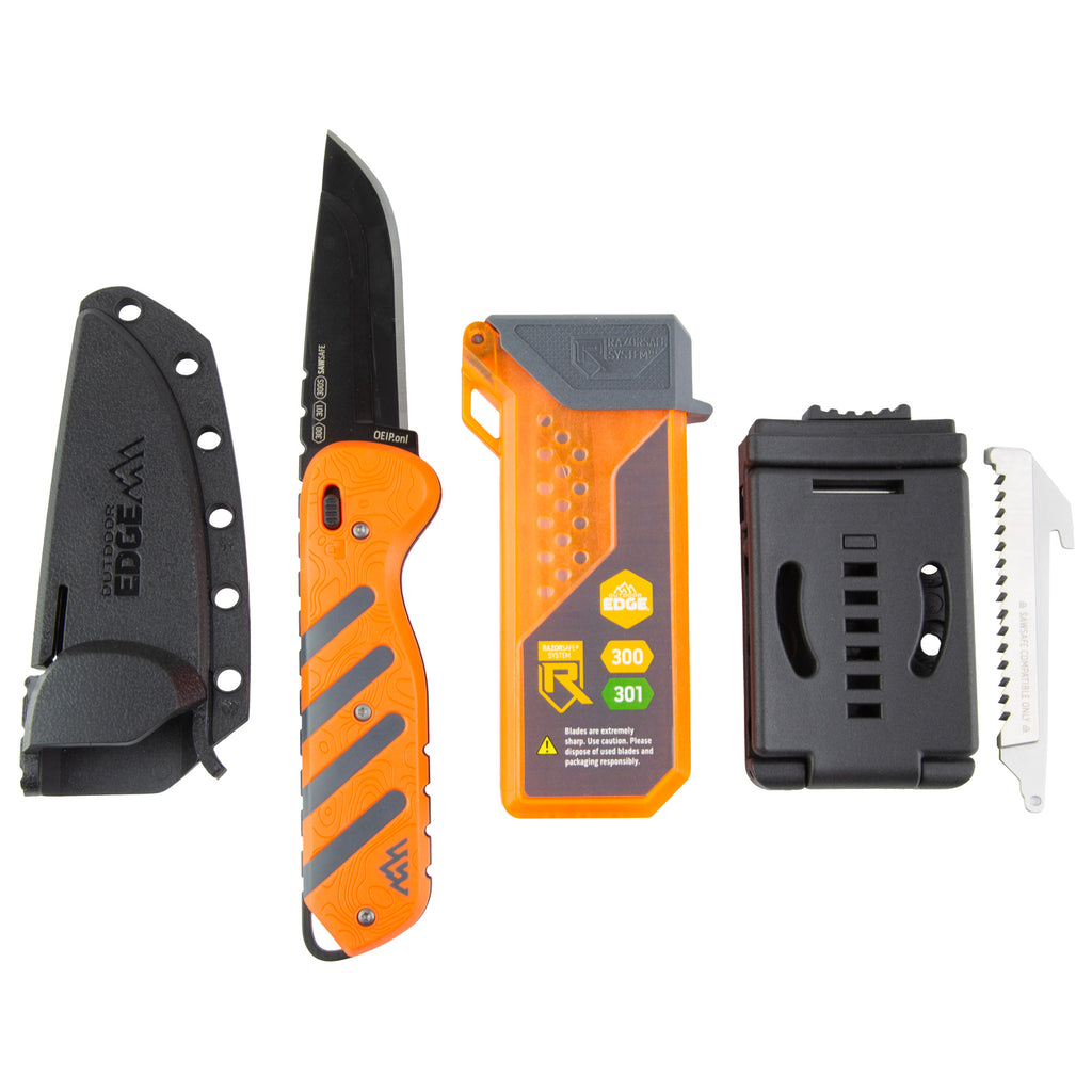 Outdoor Edge Razor HTX 3-Inch Fixed Blade Knife with Multi-Color Handle