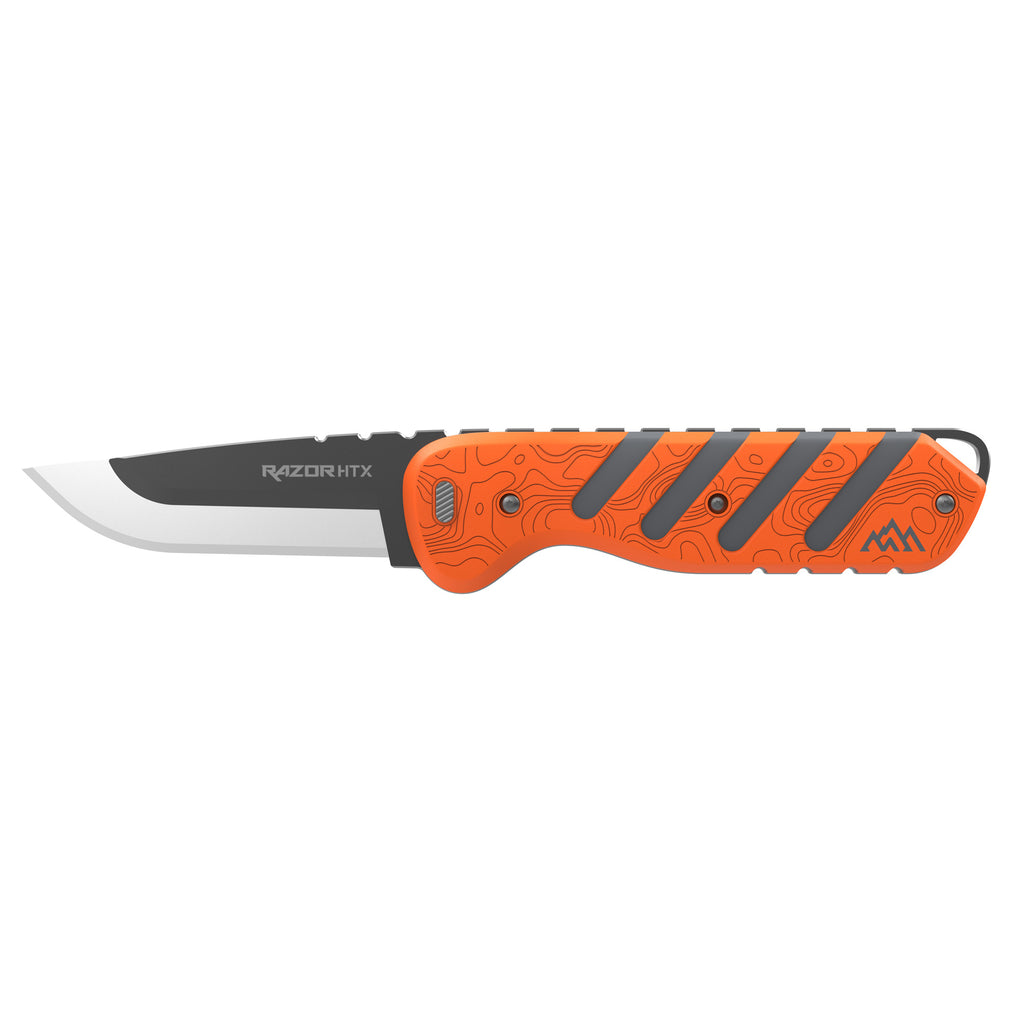 Outdoor Edge Razor HTX 3.5-Inch Folding Knife with Plain Edge, Multi-Color Handle