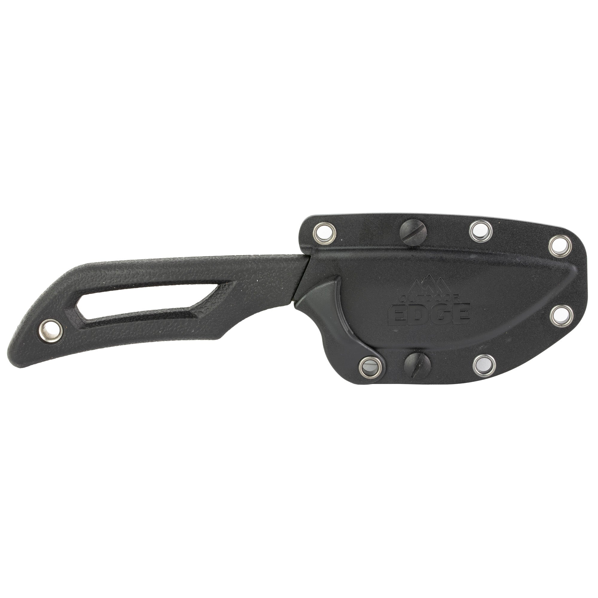 Outdoor Edge Pivot Fixed Blade Knife with Rotating Sheath – 6.5-Inch Plain Edge, Black