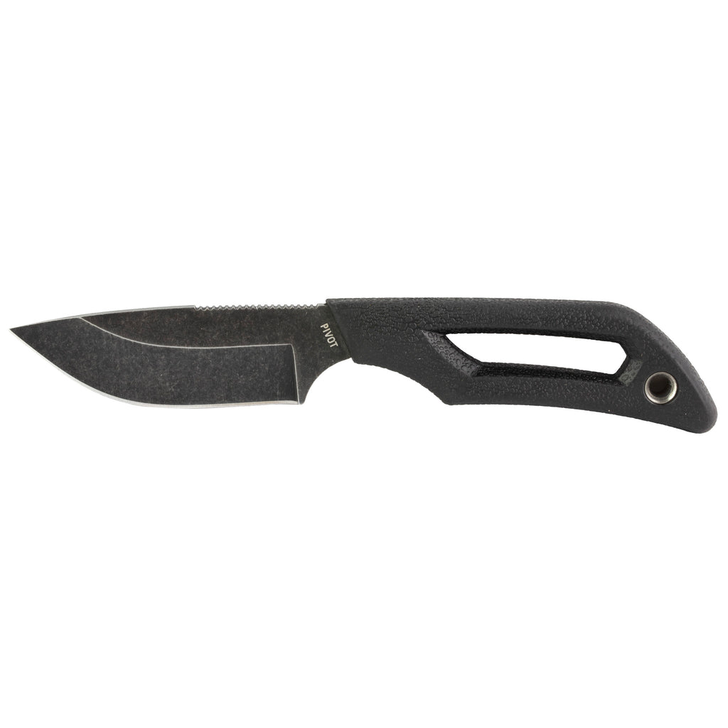 Outdoor Edge Pivot Fixed Blade Knife with Rotating Sheath – 6.5-Inch Plain Edge, Black