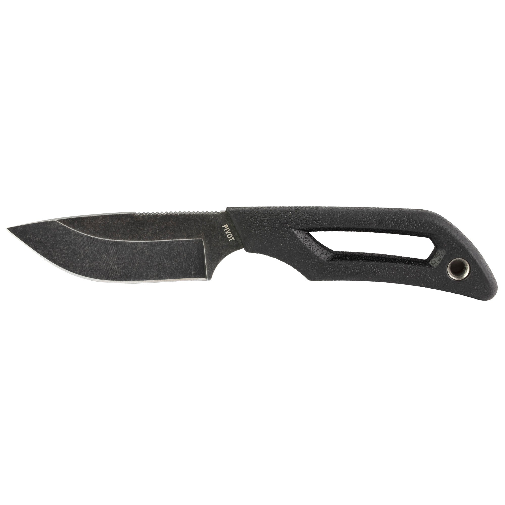 Outdoor Edge Pivot Fixed Blade Knife with Rotating Sheath – 6.5-Inch Plain Edge, Black