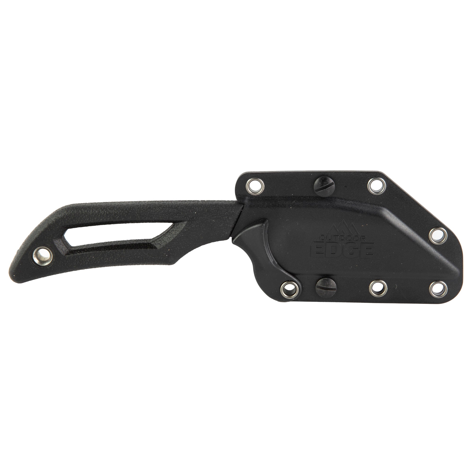 Outdoor Edge Pivot Fixed Blade Knife with Rotating Sheath and BlackStone Coating, 6.5 inches