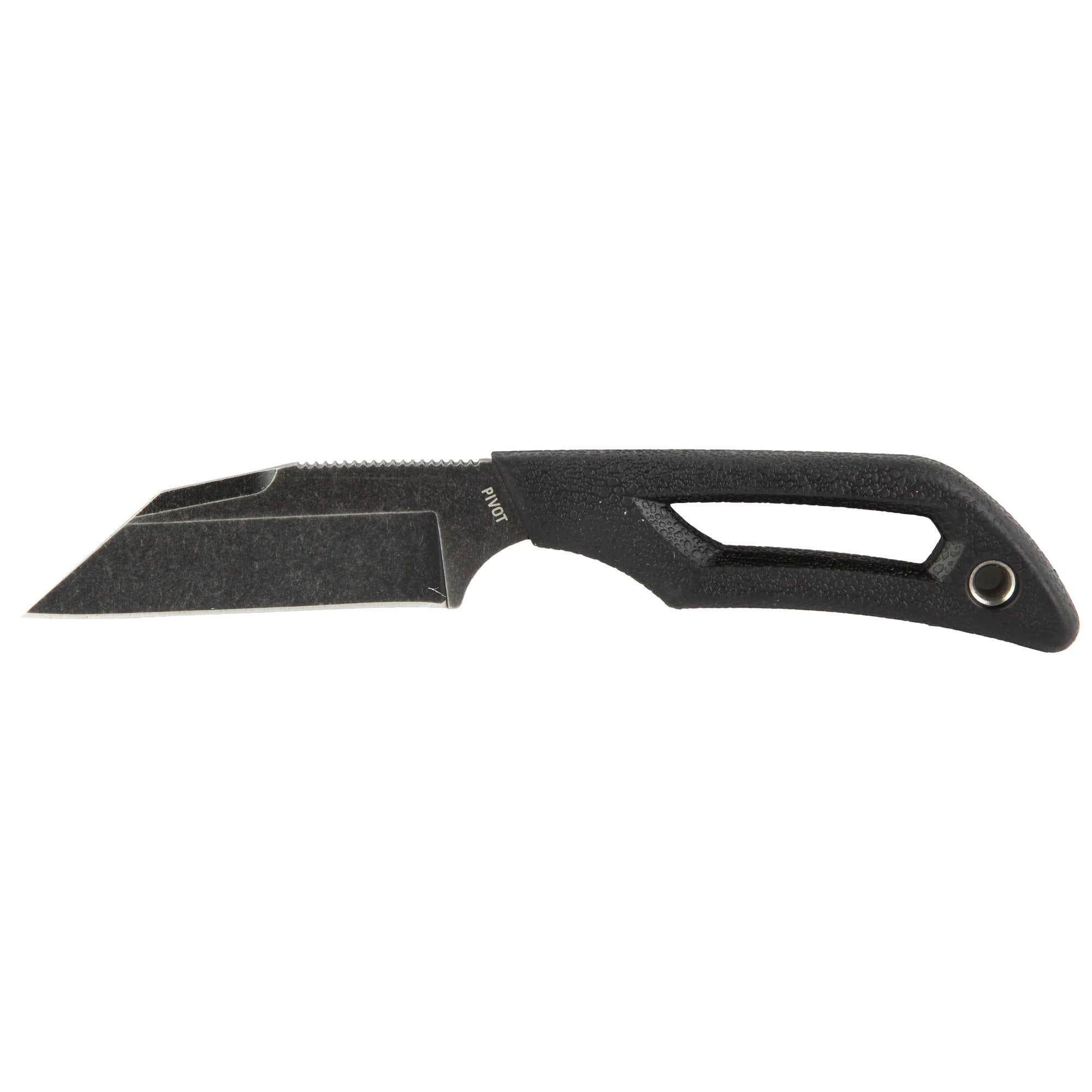 Outdoor Edge Pivot Fixed Blade Knife with Rotating Sheath and BlackStone Coating, 6.5 inches