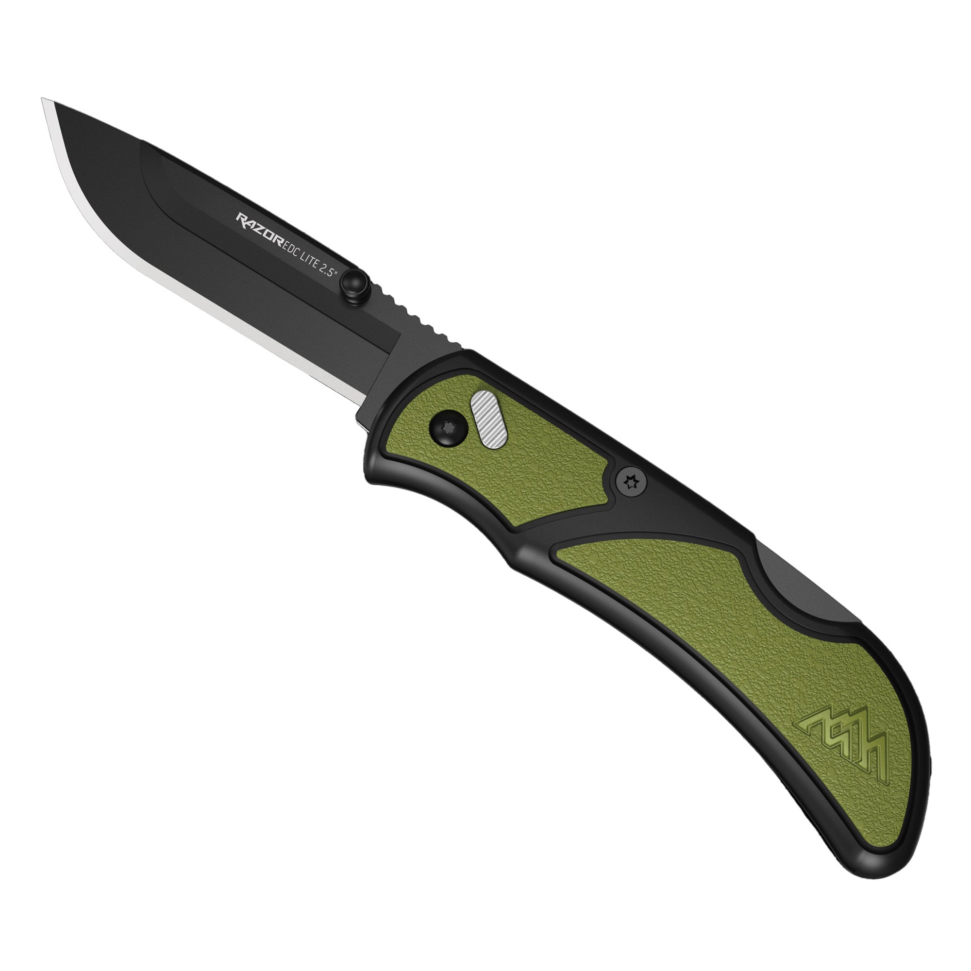 Outdoor Edge Razor EDC Lite 2.5-Inch Folding Knife with RazorSafe System, Black-Oxide Coated Blade and Olive Drab Green Handle