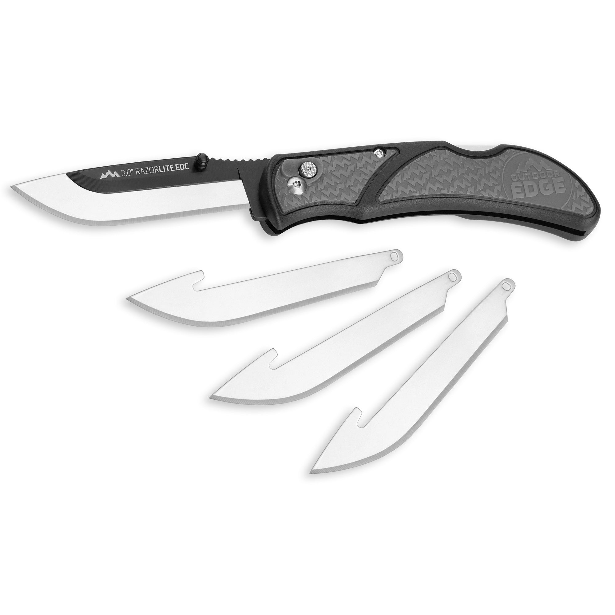 Outdoor Edge Razor EDC Lite Folding Knife with Replaceable Blades, Gray and Black