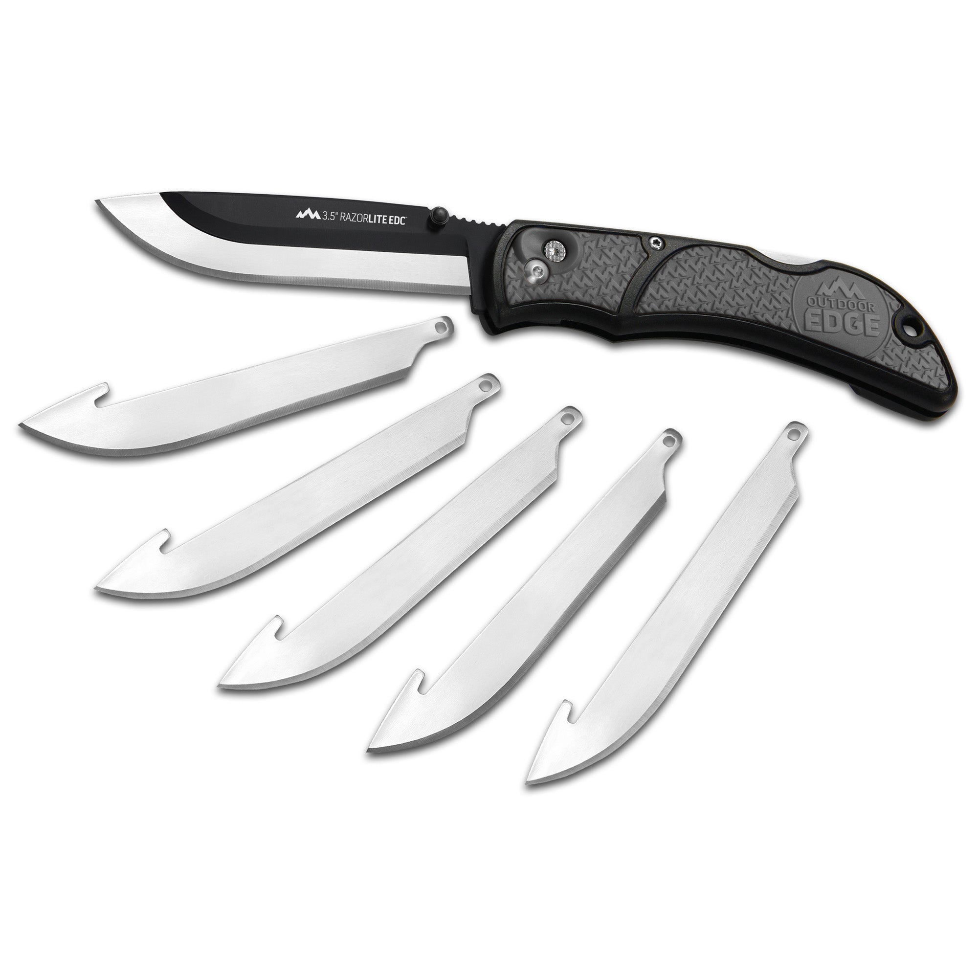 Outdoor Edge Razor EDC Lite Folding Knife with 3.5-Inch 420J2 Stainless Steel Blades (6 Pack, Gray/Black)