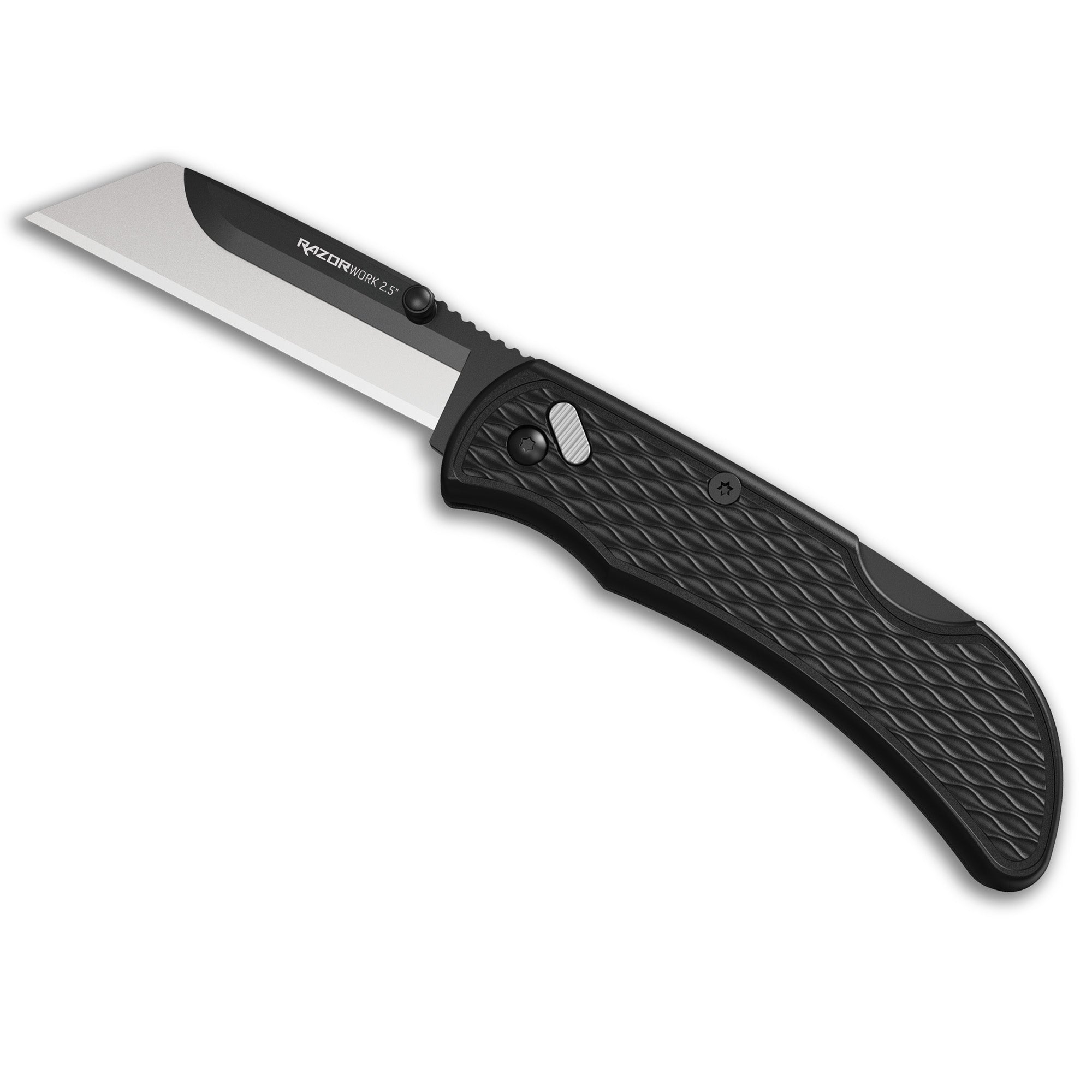 Outdoor Edge RazorWork 2.5-Inch Folding Knife with Black Handle and Plain Edge - Part Number RWK25-2C