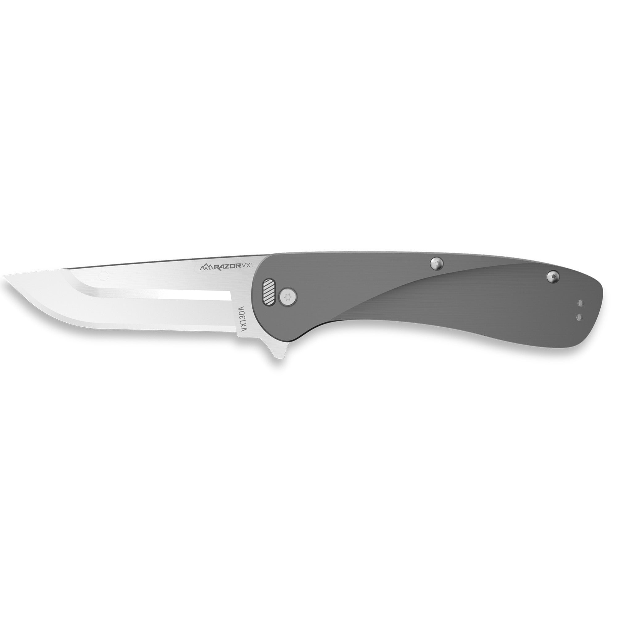 Outdoor Edge Razor VX1 Spring Assist Folding Knife with 3-Inch Plain Edge Blade and Aluminum Handle