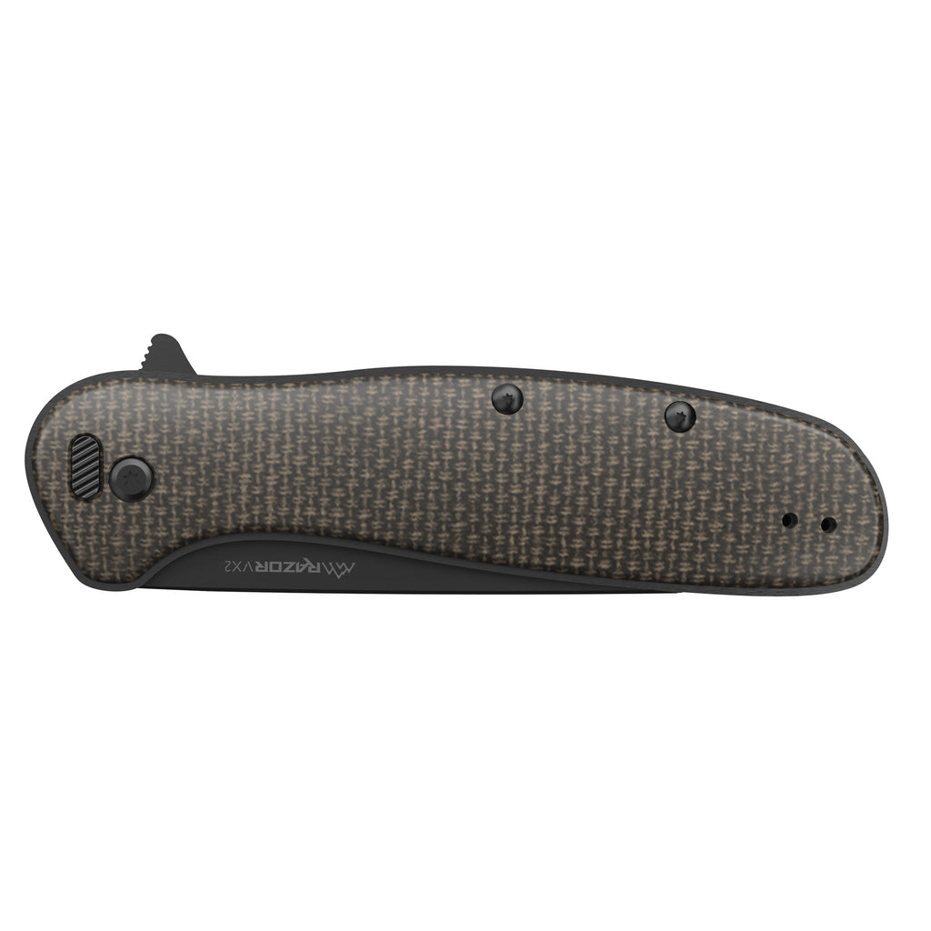 Outdoor Edge Razor VX2 Folding Knife with 3-Inch Plain Edge Blade and G10 Handle, Model VX230C-C