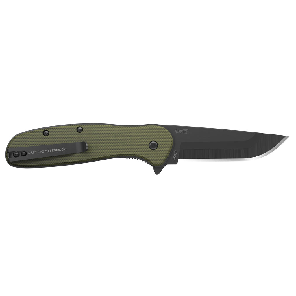 Outdoor Edge Razor VX2 Folding Knife with 3-inch Plain Edge Blade and Micarta Scales