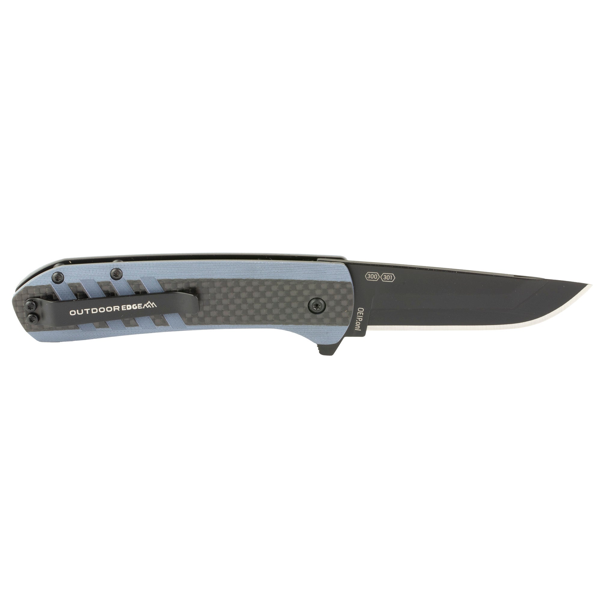 Outdoor Edge Razor VX4 Folding Knife with 3-Inch Plain Edge Blade and G10 Reinforced Carbon Fiber Handle