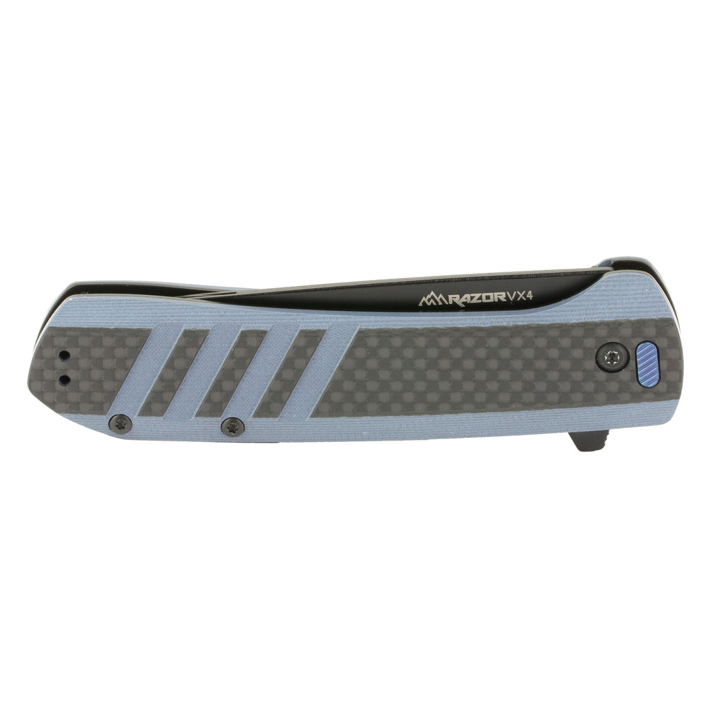 Outdoor Edge Razor VX4 Folding Knife with 3-Inch Plain Edge Blade and G10 Reinforced Carbon Fiber Handle