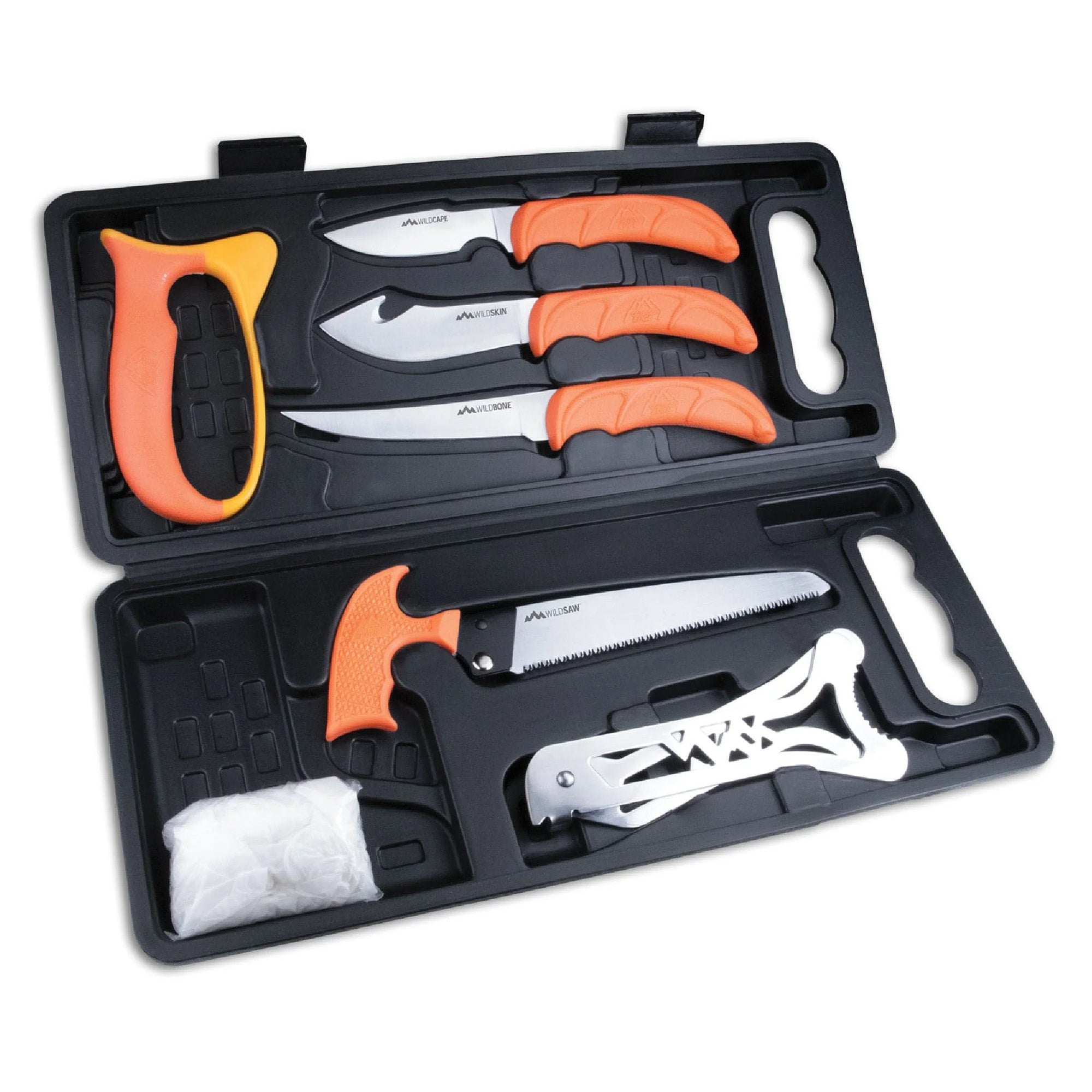 Outdoor Edge Wild Pak Game Processing Kit - 8-Piece Field-to-Freezer Set with Hard-Side Carry Case