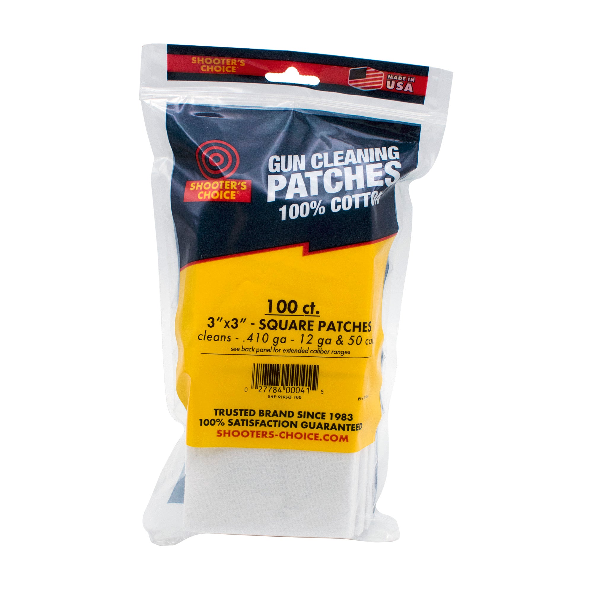 Otis Technology 3 Square Cotton Gun Cleaning Patches - 100 Count