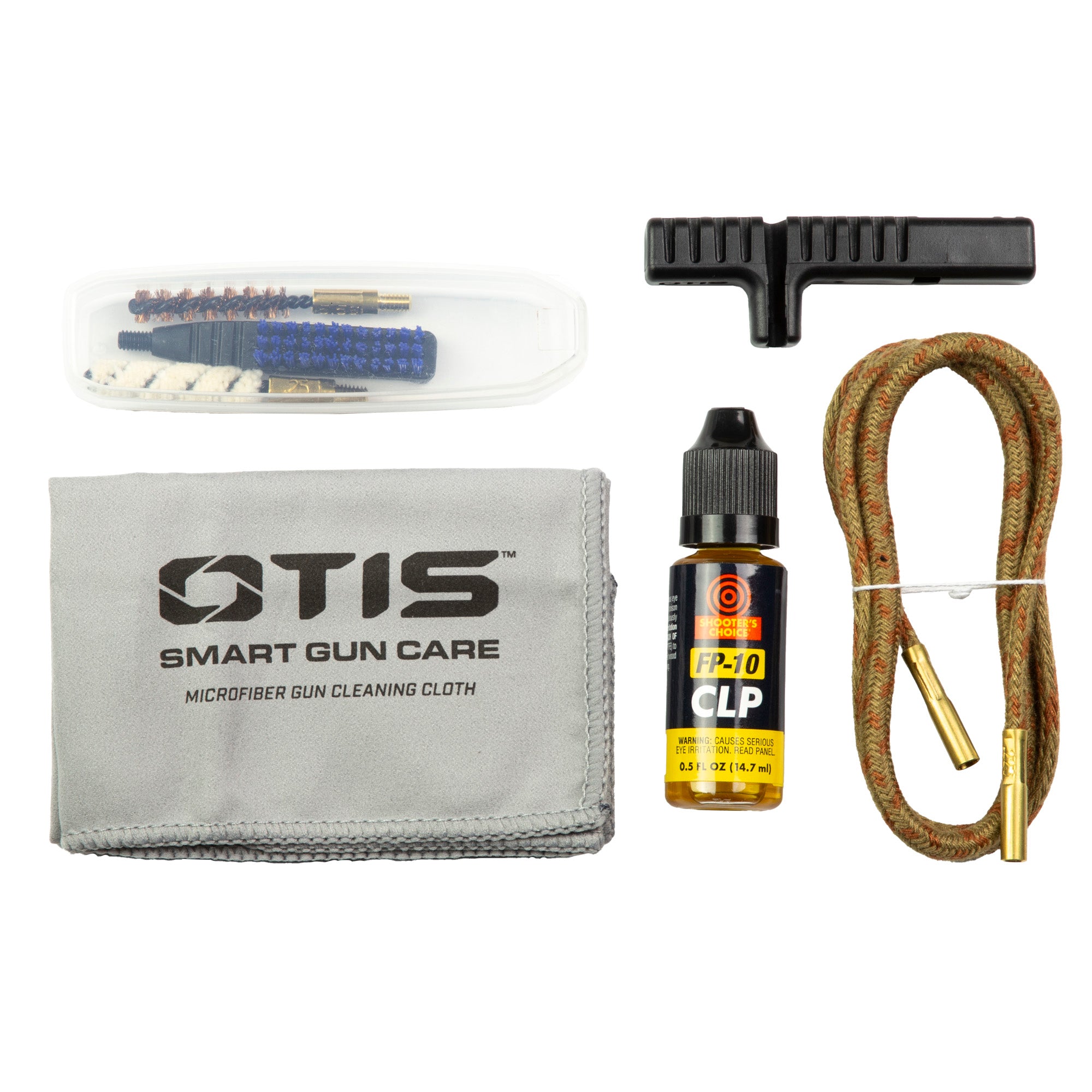 Otis Technology Ripcord Deluxe Kit for .223/5.56 with Bore Brush, Cotton Bore Mop, FP-10 Elite CLP, and T-Handle