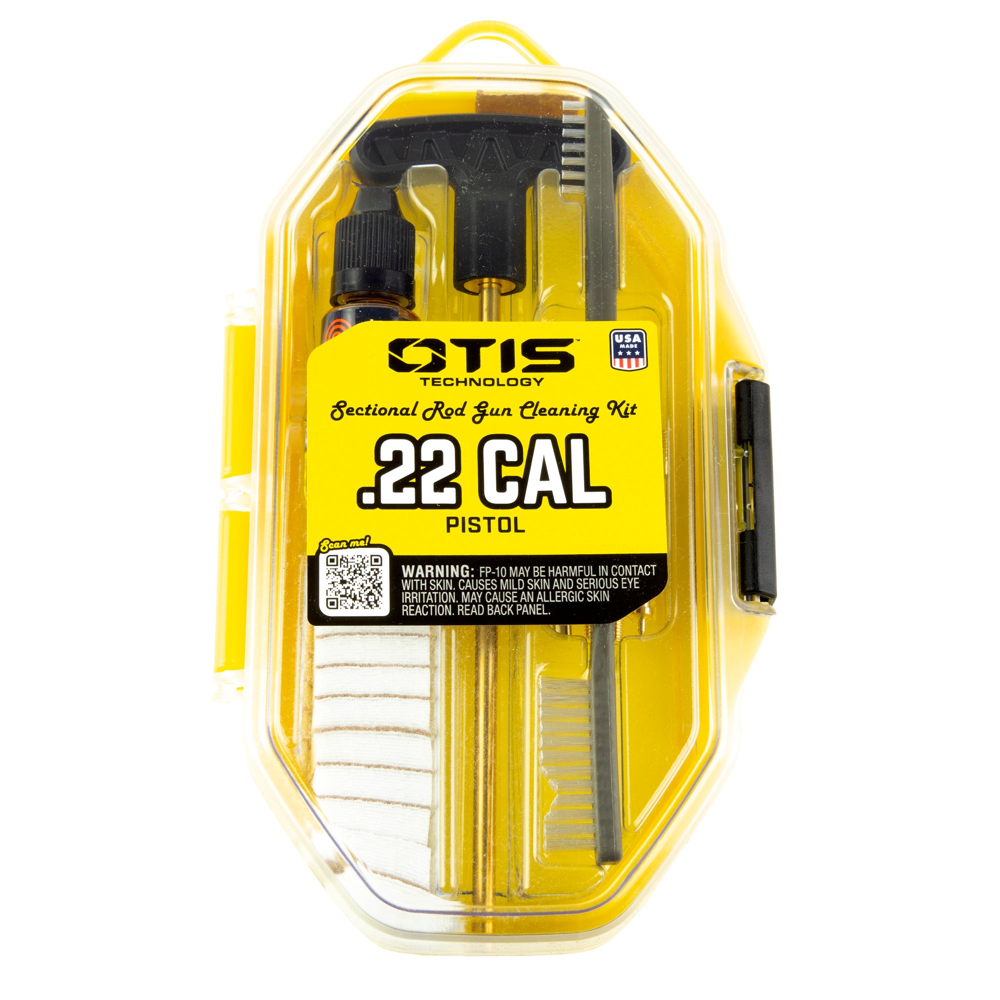Otis Technology .22 Caliber Pistol Cleaning Kit with Brass Components and Lubricant