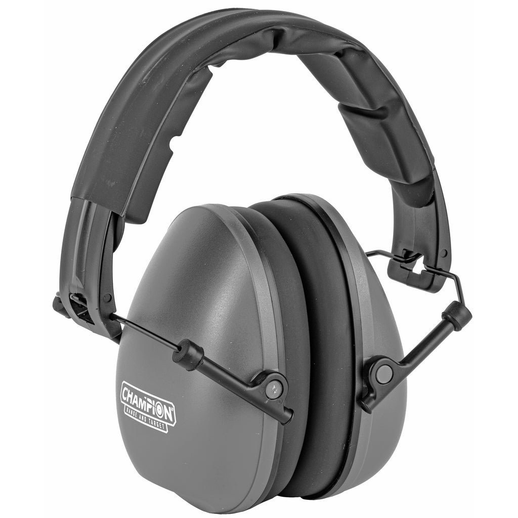 Champion Traps & Targets Slim Earmuffs Black - Noise-Reducing Shooting Ear Protection