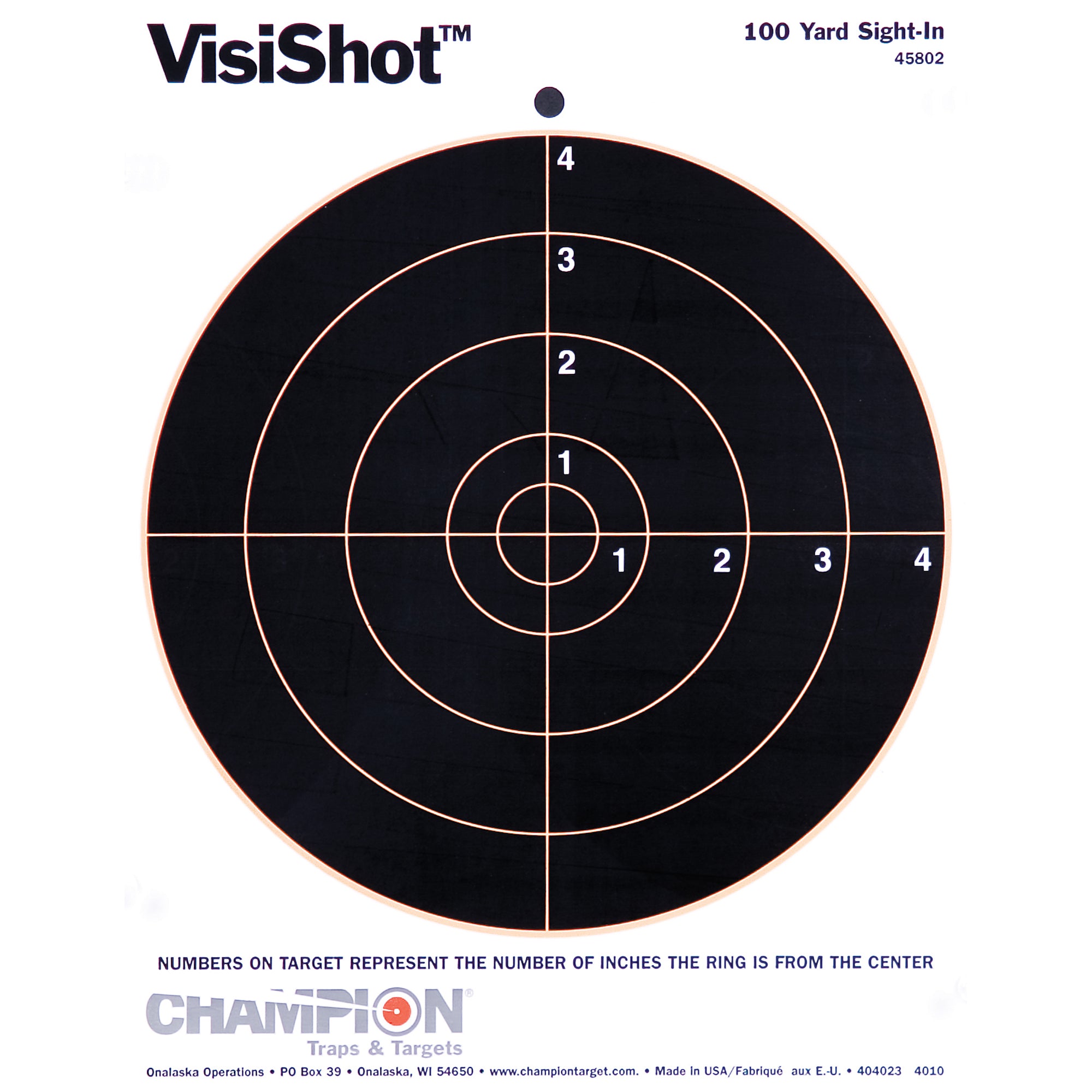 Champion Traps & Targets VisiShot 8.5x11 Bullseye Targets - Pack of 10