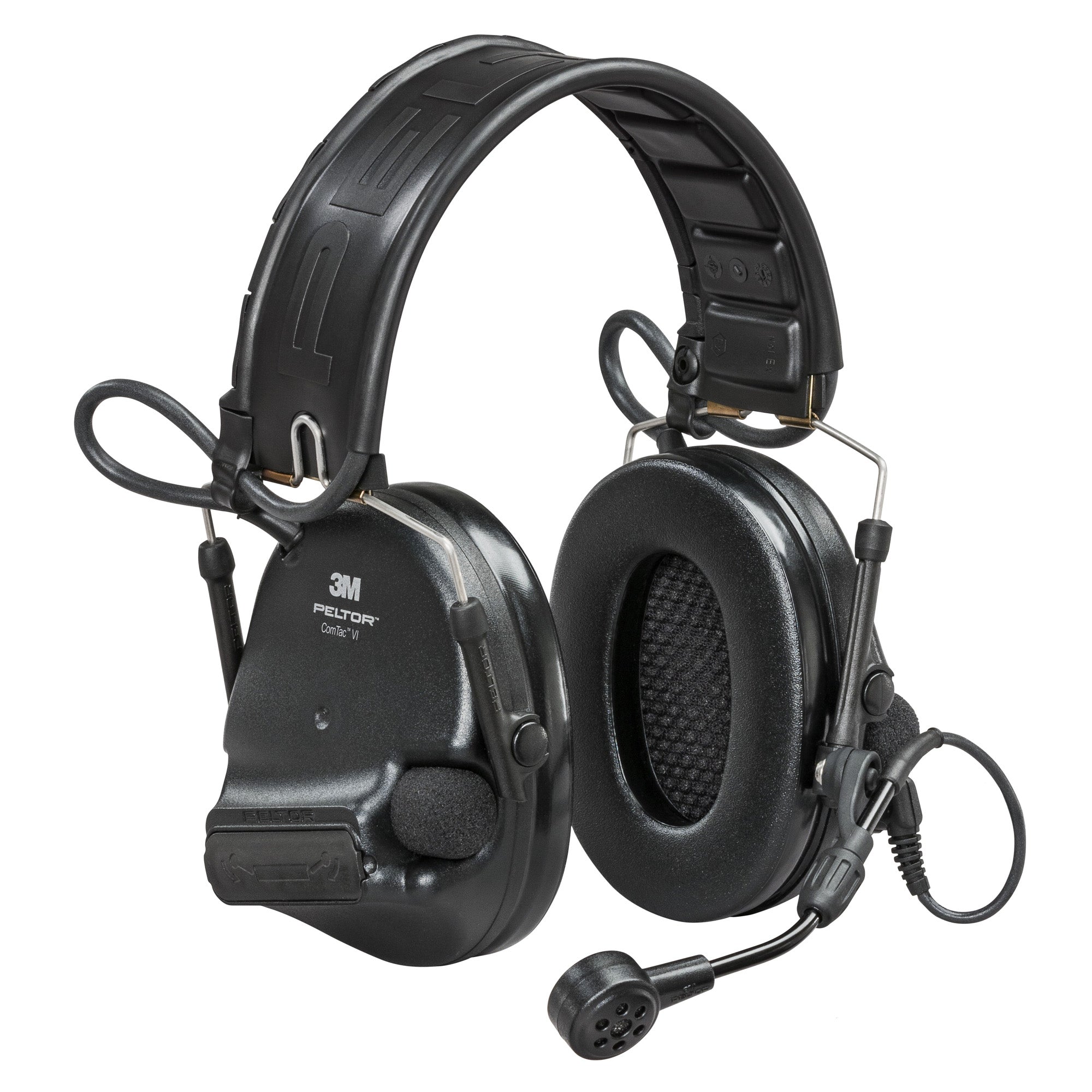 3M/Peltor ComTac VI Defender Black Electronic Earmuff with Noise-Canceling Microphone
