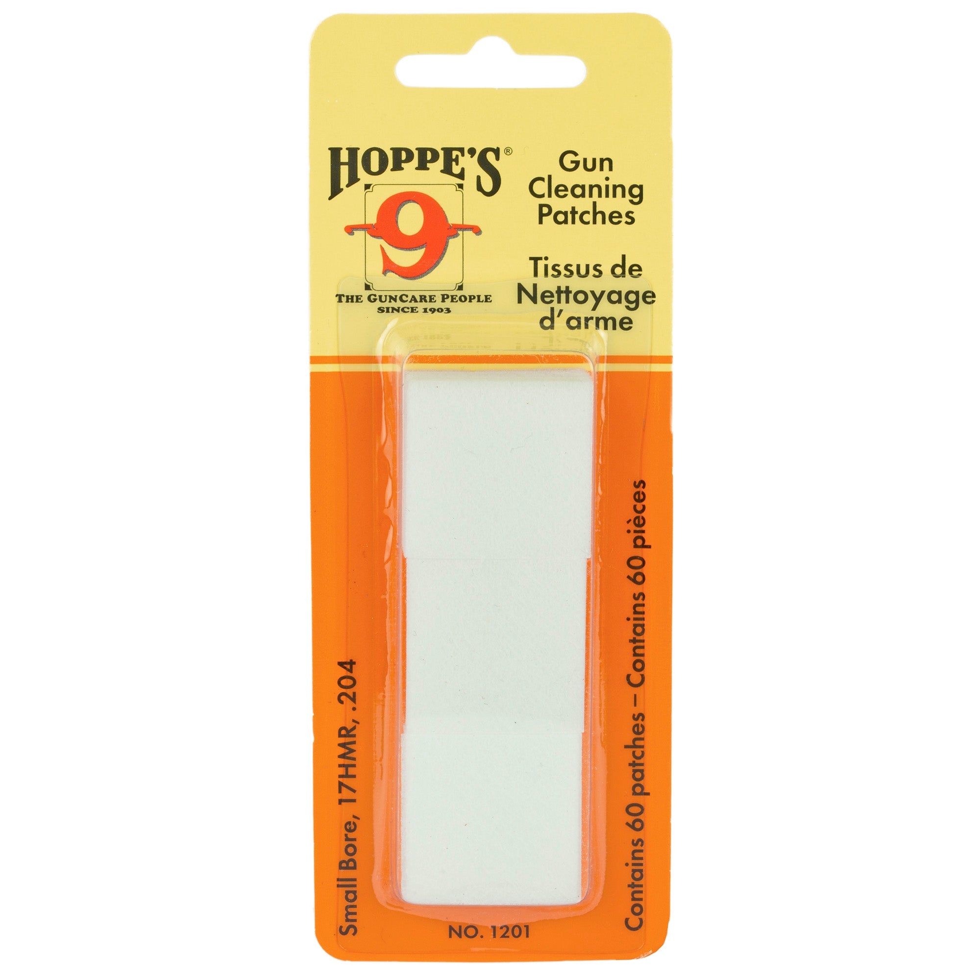 Hoppe's Cleaning Patch 17-202 for Firearm Maintenance - 60 Pack