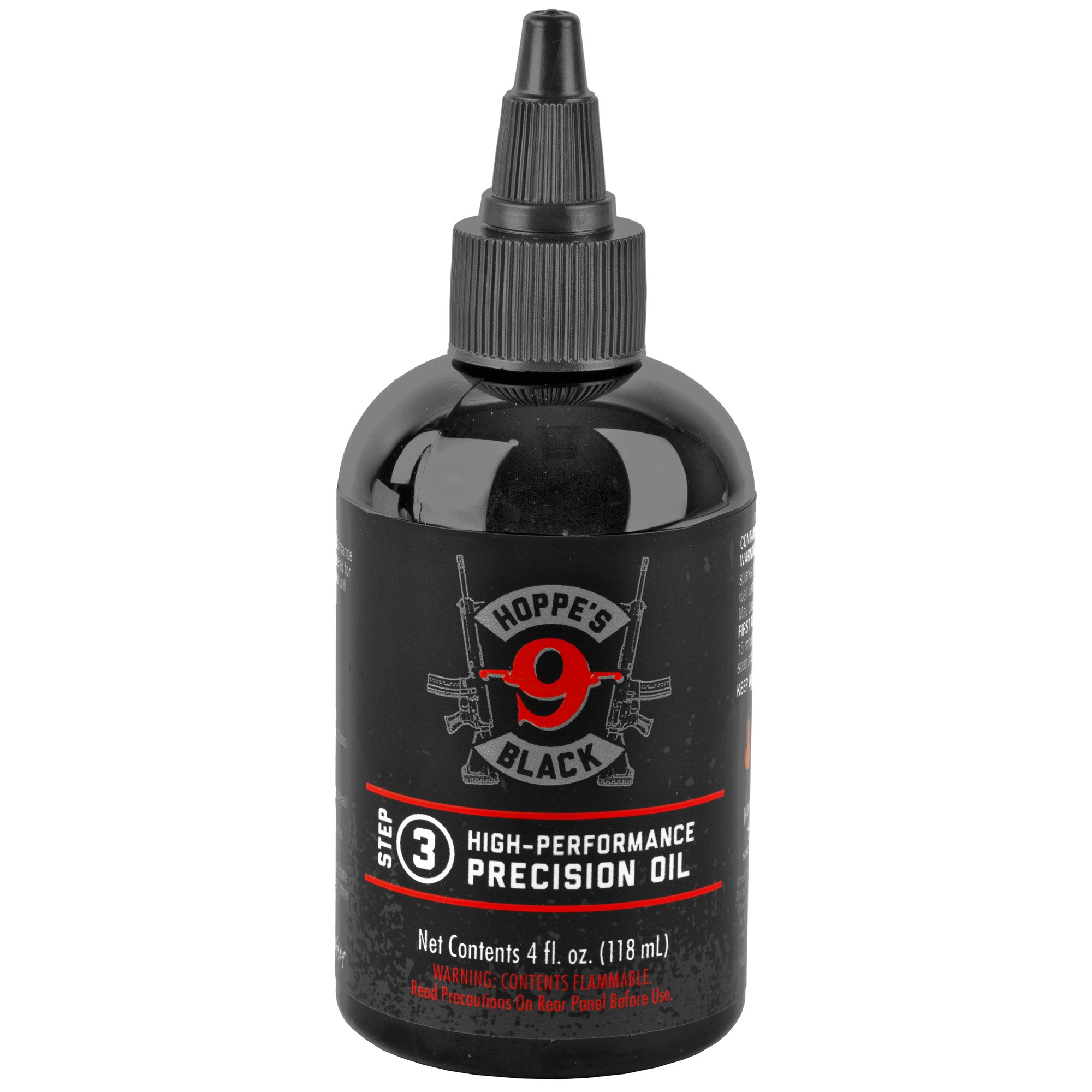 Hoppe's Black Precision Oil 4oz Bottle for High-Temperature Firearm Maintenance