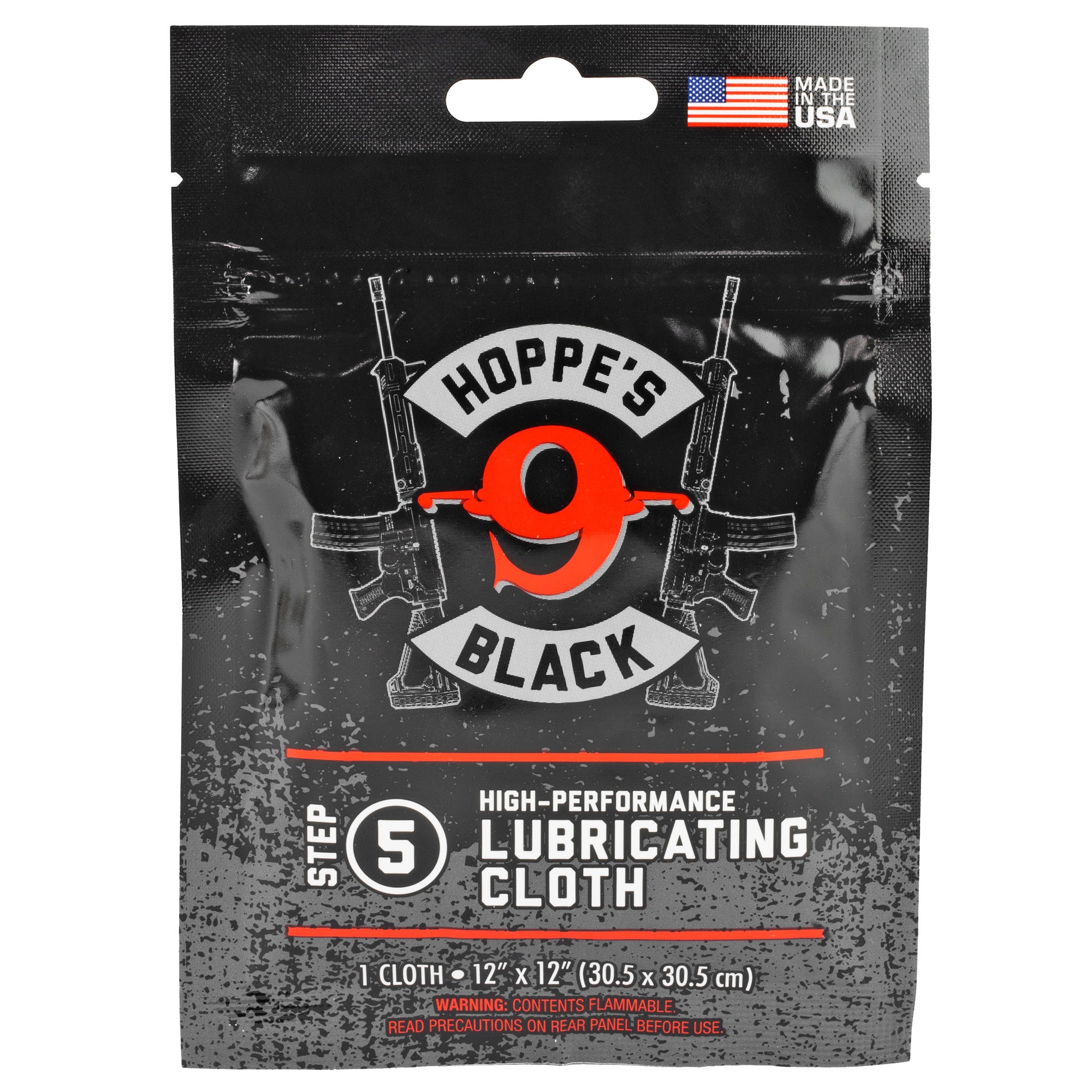 Hoppe's Black Lubricating Cloth with Precision Oil for Firearms Maintenance