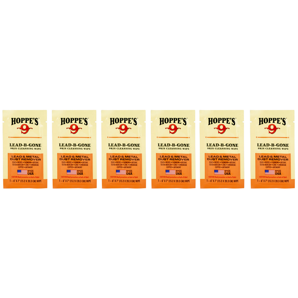 Hoppe's Lead Be Gone Wipes (6 Count) – Metal Contaminant Removal for Firearm Cleaning