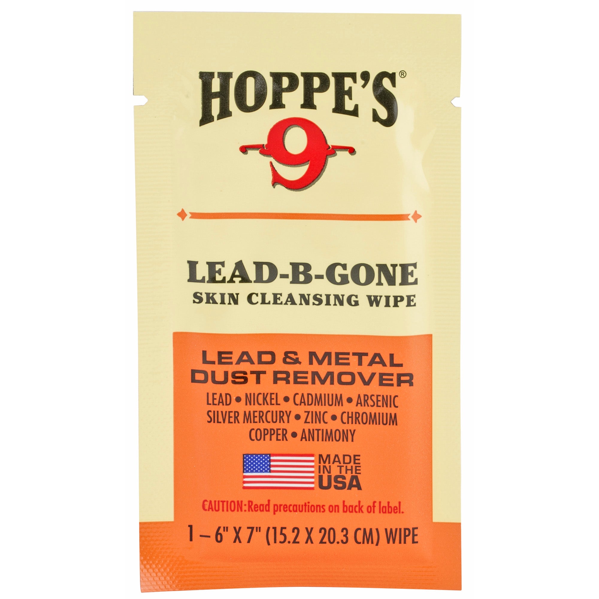 Hoppe's Lead Be Gone Wipes (6 Count) – Metal Contaminant Removal for Firearm Cleaning