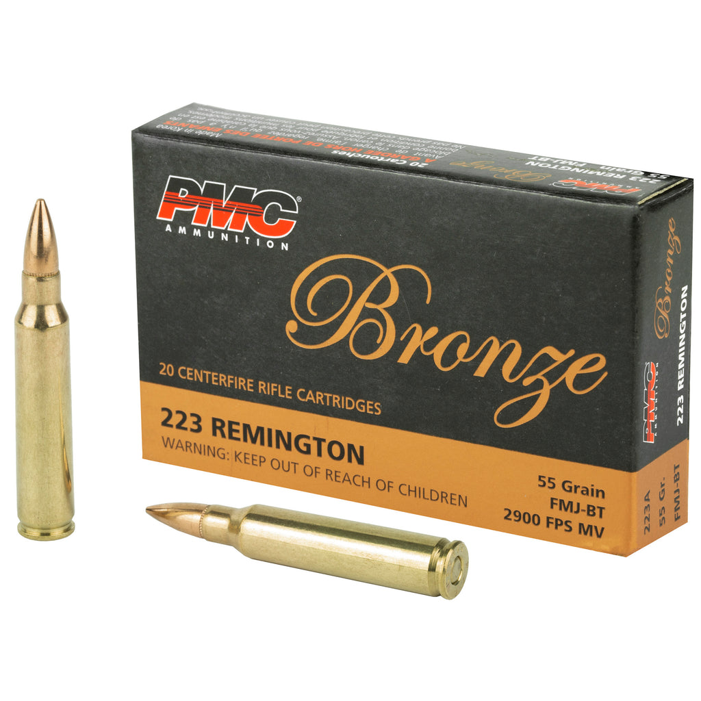 PMC Ammunition Bronze .223 Remington 55 Grain Full Metal Jacket, 20 Rounds per Box