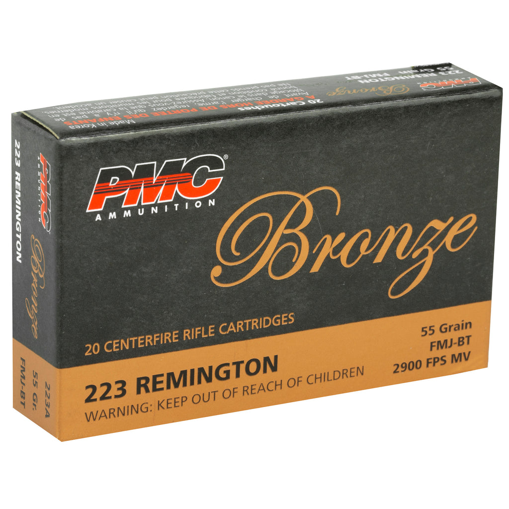 PMC Ammunition Bronze .223 Remington 55 Grain Full Metal Jacket, 20 Rounds per Box