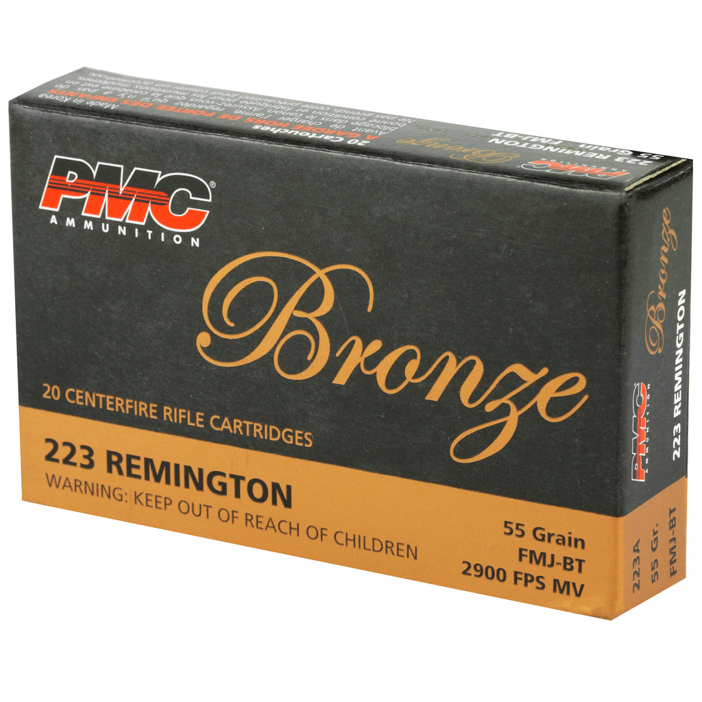 PMC Ammunition Bronze .223 Remington 55 Grain Full Metal Jacket, 20 Rounds per Box